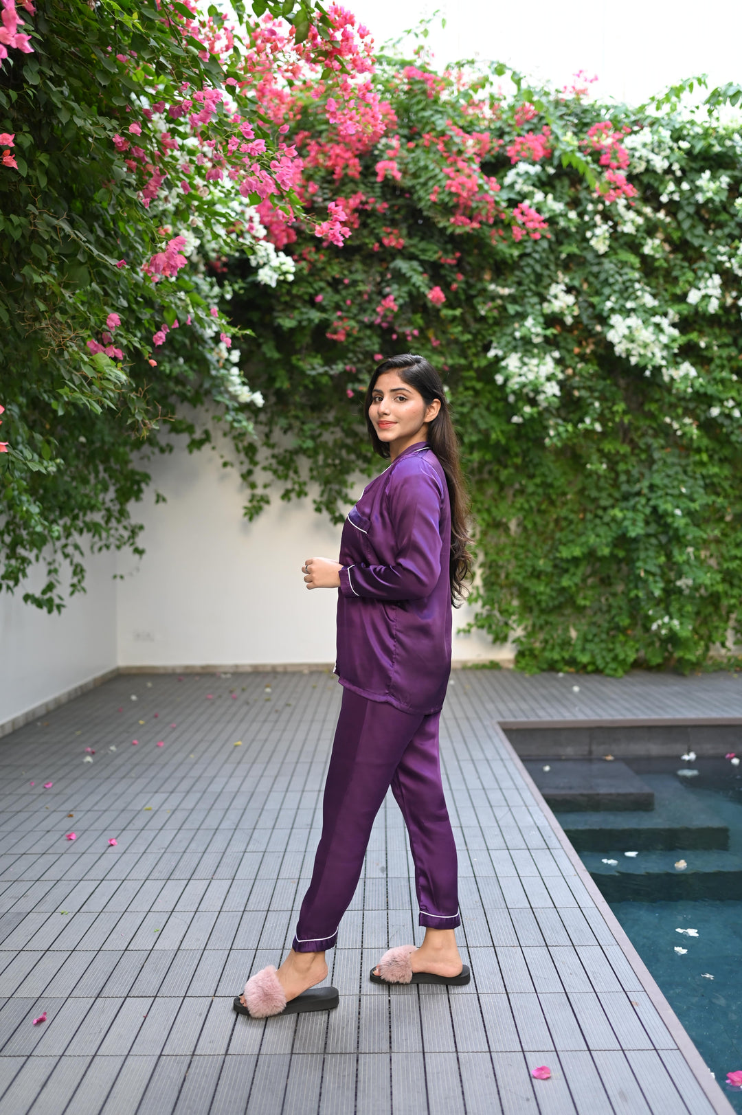 BURGANDY SILK PJ Set