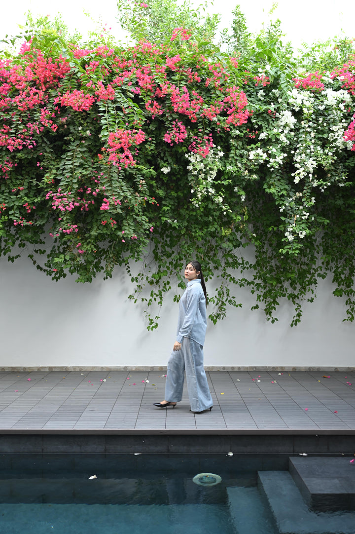 BLUE CHAMBRAY CO-ORD SET